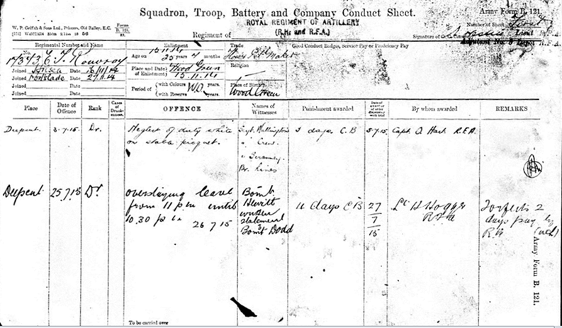 Thomas Edward military history